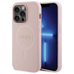 Guess case for iPhone 14 Pro Max 6,7&quot; GUHMP14XPSAHMCP pink Saffiano Magsafe 3666339156176