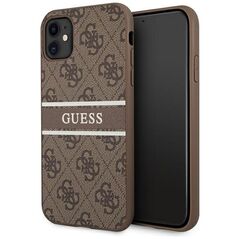 Guess case for iPhone 11 GUHCN614GDBR brown hard case 4G Stripe 3666339005498