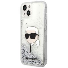 Karl Lagerfeld case for iPhone 14 Pro Max 6,7&quot; KLHCP14XLNKHCH silver hardcase Liquid Glitter NFT Karl's Head 3666339086879