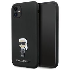 Karl Lagerfeld case for iPhone 11 KLHCN61SMHKNPK black HC Silicone Ikonik Metal Pin 3666339165918