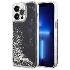 Guess case for iPhone 14 Pro Max 6,7&quot; GUHCP14XLCSGSGK black hard case Liquid Glitter Marble 3666339127305