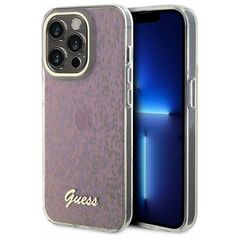 Guess case for iPhone 15 Pro Max 6.7&quot; GUHCP15XHDECMP pink hardcase IML Faceted Mirror Disco Iridescent 3666339172626