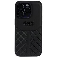 Audi case for iPhone 14 Pro 6,1&quot; AU-TPUPCIP14P-Q8/D1-BK black hardcase Genuine Leather 6955250226424