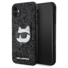 Karl Lagerfeld case for iPhone 11 / XR KLHCN61G2CPK black hardcase Glitter Choupette Patch 3666339170028