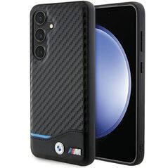 BMW case for Samsung Galaxy S24 black Leather Carbon 3666339242657