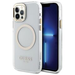 Guess case for iPhone 12 / 12 Pro 6,1&quot; GUHMP12MHTRMD gold HC MAGSAFE METAL OUTLINE 3666339169923