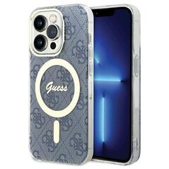 Original Case APPLE IPHONE 15 PRO Guess Hardcase IML 4G MagSafe (GUHMP15LH4STB) blue 3666339194642