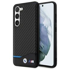 Original Case SAMSUNG GALAXY S23+ BMW Leather Carbon (BMHCS23M22NBCK) black 3666339114589