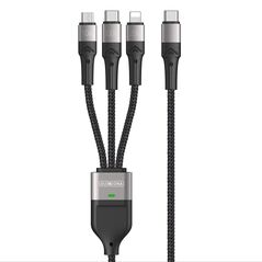 Duzzona Cablu de Date 3 in 1, USB-C la Type-C, Lightning, Micro-USB, 100W, 1.3m - Duzzona (A4) - Grey 6934913029619 έως 12 άτοκες Δόσεις