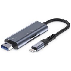 Card Reader SD + Micro SD Lightning + USB Tech-Protect UltraBoost grey 5906302307845