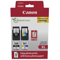 Canon Μελάνι Inkjet PG-560XL/CL-561XL Ph. Value Pack (3712C008) (CANPG-560XLPMP) έως 12 άτοκες Δόσεις