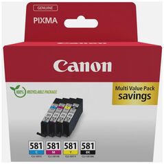 Canon Μελάνι Inkjet CLI-581 CMYK (2103C007) (CANCLI-581MP) έως 12 άτοκες Δόσεις