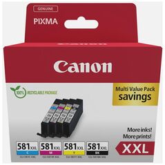 Canon Μελάνι Inkjet CLI-581XXL CMYK (1998C007) (CANCLI-581XXLMP) έως 12 άτοκες Δόσεις