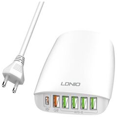 LDNIO A6573C EU 5USB, USB-C 65W Wall charger + Power cord 6933138600290