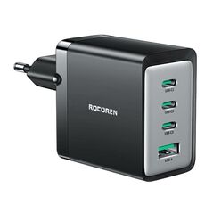 Rocoren Wall charger GaN Rocoren 3x USB-C, 1x USB, 67W (black) 062684  RCCCT3P1A-RXA01 έως και 12 άτοκες δόσεις 6975266730944