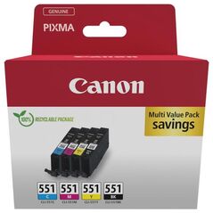 Canon Μελάνι Inkjet CLI-551 CMYK  Carton Pack (6509B015) (CANCLI-551VP) έως 12 άτοκες Δόσεις
