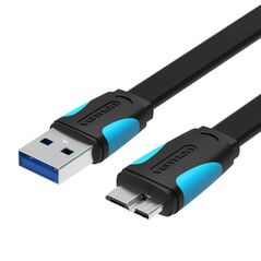 VENTION Flat USB 3.0 A Male to Micro B Male Cable 0.5M Black (VAS-A12-B050) (VENVAS-A12-B050) έως 12 άτοκες Δόσεις