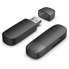 VENTION 2 in 1 USB 3.0 A Card Reader (SD+TF) Black Dual Drive Letter (CLGB0) (VENCLGB0) έως 12 άτοκες Δόσεις