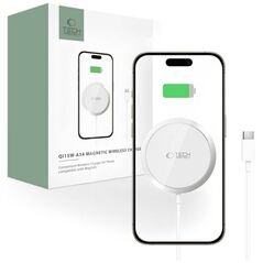 Wireless Charger 15W Magnetic MagSafe Tech-Protect QI15W-A34 white 5906302308828