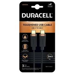 Καλώδιο Σύνδεσης USB 3.2 Duracell Braided Kevlar USB C σε USB C 2m Μαύρο 5056304310906 5056304310906 έως και 12 άτοκες δόσεις