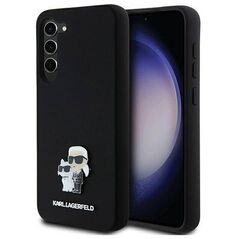 Original Case SAMSUNG GALAXY S24+ Karl Lagerfeld Hardcase Silicone Karl&Choupette Metal Pin (KLHCS24MSMHKCNPK) black 3666339259150