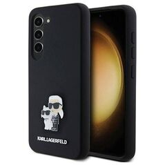 Original Case SAMSUNG GALAXY S24 Karl Lagerfeld Hardcase Silicone Karl&Choupette Metal Pin (KLHCS24SSMHKCNPK) black 3666339259143