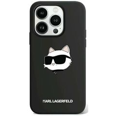 Original Case APPLE IPHONE 15 PRO Karl Lagerfeld Hardcase Silicone Choupette Head MagSafe (KLHMP15LSCHPPLK) 3666339257286
