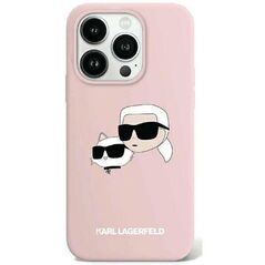 Original Case APPLE IPHONE 15 PRO Karl Lagerfeld Hardcase Silicone Karl & Choupette Magsafe (KLHMP15LSKCHPPLP) pink 3666339256869