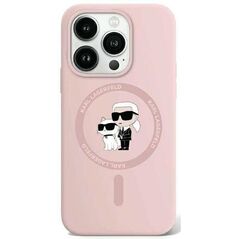 Original Case APPLE IPHONE 15 PRO MAX Karl Lagerfeld Hardcase Silicone Karl & Choupette Ring MagSafe (KLHMP15XSCMKCRHP) pink 3666339254490