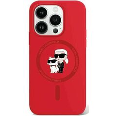 Original Case APPLE IPHONE 15 PRO MAX Karl Lagerfeld Hardcase Silicone Karl & Choupette Ring MagSafe (KLHMP15XSCMKCRHR) red 3666339254216