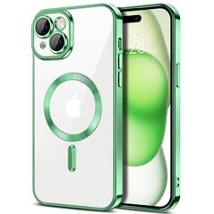 Techsuit Husa pentru iPhone 15 Plus - Techsuit Luxury Crystal MagSafe - Light Green 5949419136434 έως 12 άτοκες Δόσεις