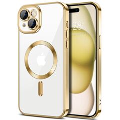 Techsuit Husa pentru iPhone 15 Plus - Techsuit Luxury Crystal MagSafe - Gold 5949419136465 έως 12 άτοκες Δόσεις