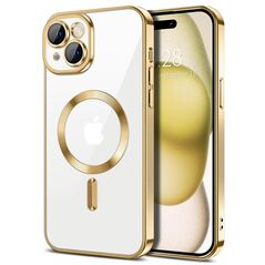 Techsuit Husa pentru iPhone 15 - Techsuit Luxury Crystal MagSafe - Gold 5949419136649 έως 12 άτοκες Δόσεις