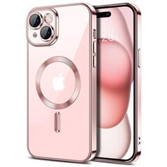 Techsuit Husa pentru iPhone 15 - Techsuit Luxury Crystal MagSafe - Pink 5949419136687 έως 12 άτοκες Δόσεις