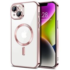 Techsuit Husa pentru iPhone 14 - Techsuit Luxury Crystal MagSafe - Pink 5949419137042 έως 12 άτοκες Δόσεις