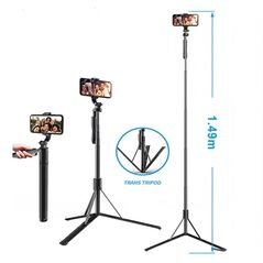 Techsuit Selfie Stick with Tripod and Remote Control, 149cm - Techsuit (L05) - Black 5949419122536 έως 12 άτοκες Δόσεις