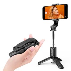 Techsuit Selfie Stick with Tripod and Remote Control, 74cm, Mini - Techsuit (Q11) - Black 5949419122413 έως 12 άτοκες Δόσεις