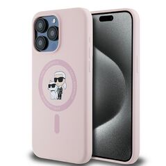 Karl Lagerfeld case for iPhone 15 Pro Max 6,7&quot; KLHMP15XSCMKCRHP pink HC Magsafe silicone kc heads ring 3666339254490