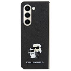 Karl Lagerfeld case for Samsung Galaxy A55 KLHCSA55SAKCNPK black HC Saffiano and Choupette metal pin logo 3666339259471
