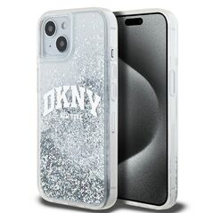 DKNY case for iPhone 15 6,1&quot; DKHCP15SLBNAET white HC liquid glitters w arch logo 3666339270896