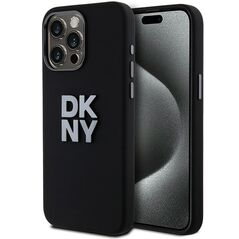 DKNY case for iPhone 15 Pro Max 6,7&quot; DKHCP15XSMCBSK black HC silicone w stack metal logo 3666339265328