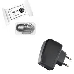 Ancus Σετ Φορτιστής Ταξιδίου USB 5V 500 mAh + Καλώδιο σύνδεσης Jasper Candy USB σε Micro USB 20cm 41333 41333