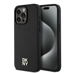 DKNY case for iPhone 15 Pro Max 6,7&quot; DKHMP15XPSHRPSK black HC Magsafe pu repeat pattern w stack logo 3666339261542