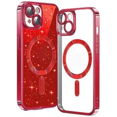 Techsuit Case for iPhone 15 Plus - Techsuit Luxury Glitter MagSafe - Red 5949419132764 έως 12 άτοκες Δόσεις