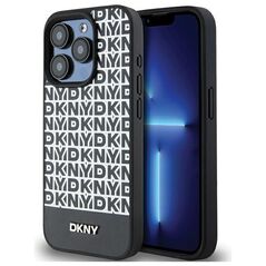 DKNY case for iPhone 15 Pro Max 6,7&quot; DKHMP15XPSOSPK black HC Magsafe pu repeat pattern w bottom stripe 3666339262242