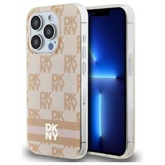 DKNY case for iPhone 15 Pro Max 6,7&quot; DKHMP15XHCPTSP black HC Magsafe pc tpu checkered pattern w printed stripes 3666339269104