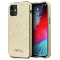 Original Case IPHONE 12 MINI Guess Hardcase Iridescent (GUHCP12SIGLGO) gold 3700740481363