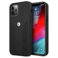 Original Case IPHONE 12 / 12 PRO BMW Hardcase Leather Curve Perforate (BMHCP12MRSPPK) black 3666339010904
