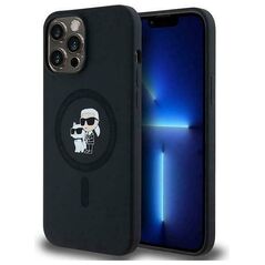 Original Case IPHONE 13 PRO Karl Lagerfeld Hardcase Silicone Karl & Choupette Magsafe (KLHMP13LSCMKCRHK) black 3666339253981