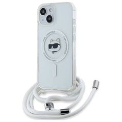 Original Case IPHONE 13 / 14 / 15 Karl Lagerfeld Hardcase IML Choupette Head & Cord MagSafe (KLHMP15SHCCHNT) transparent 3666339287122